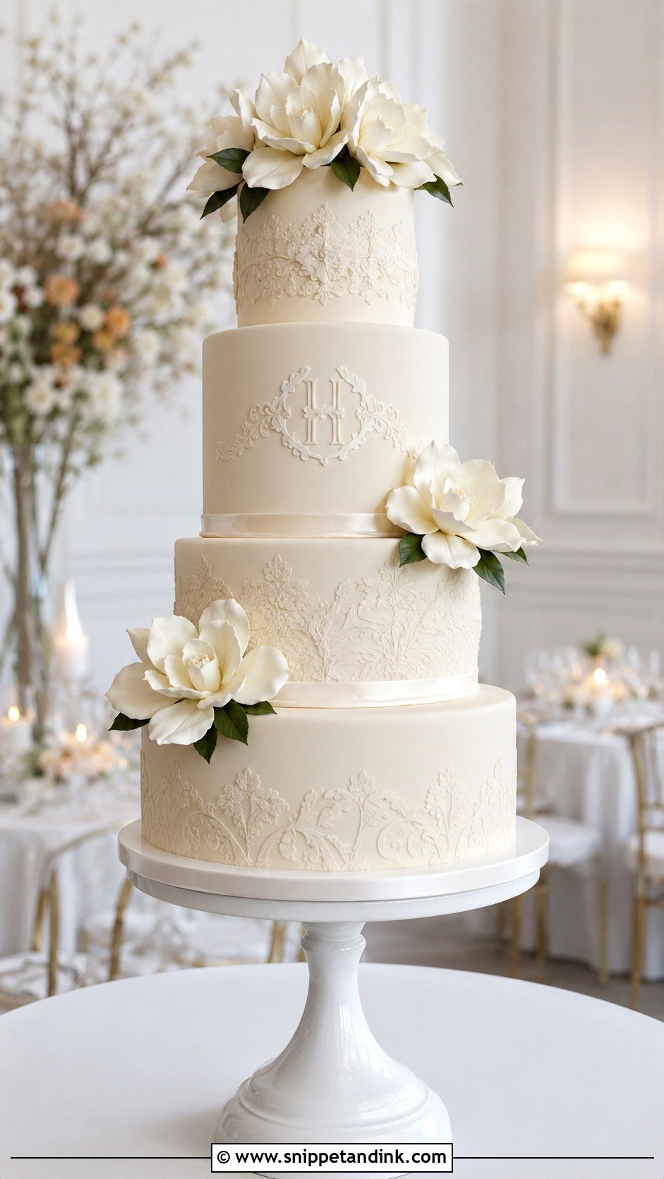 Bespoke Fondant Wedding Cake - Snippet and Ink - 35 Bespoke Wedding Cake Ideas