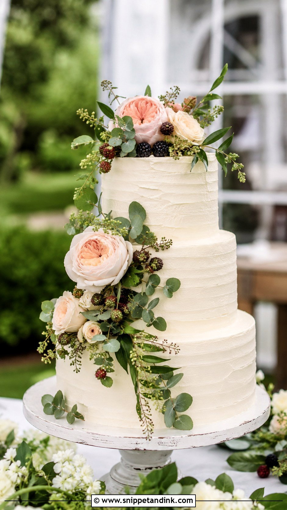 Bespoke Garden Wedding Cake - Snippet and Ink - 35 Bespoke Wedding Cake Ideas