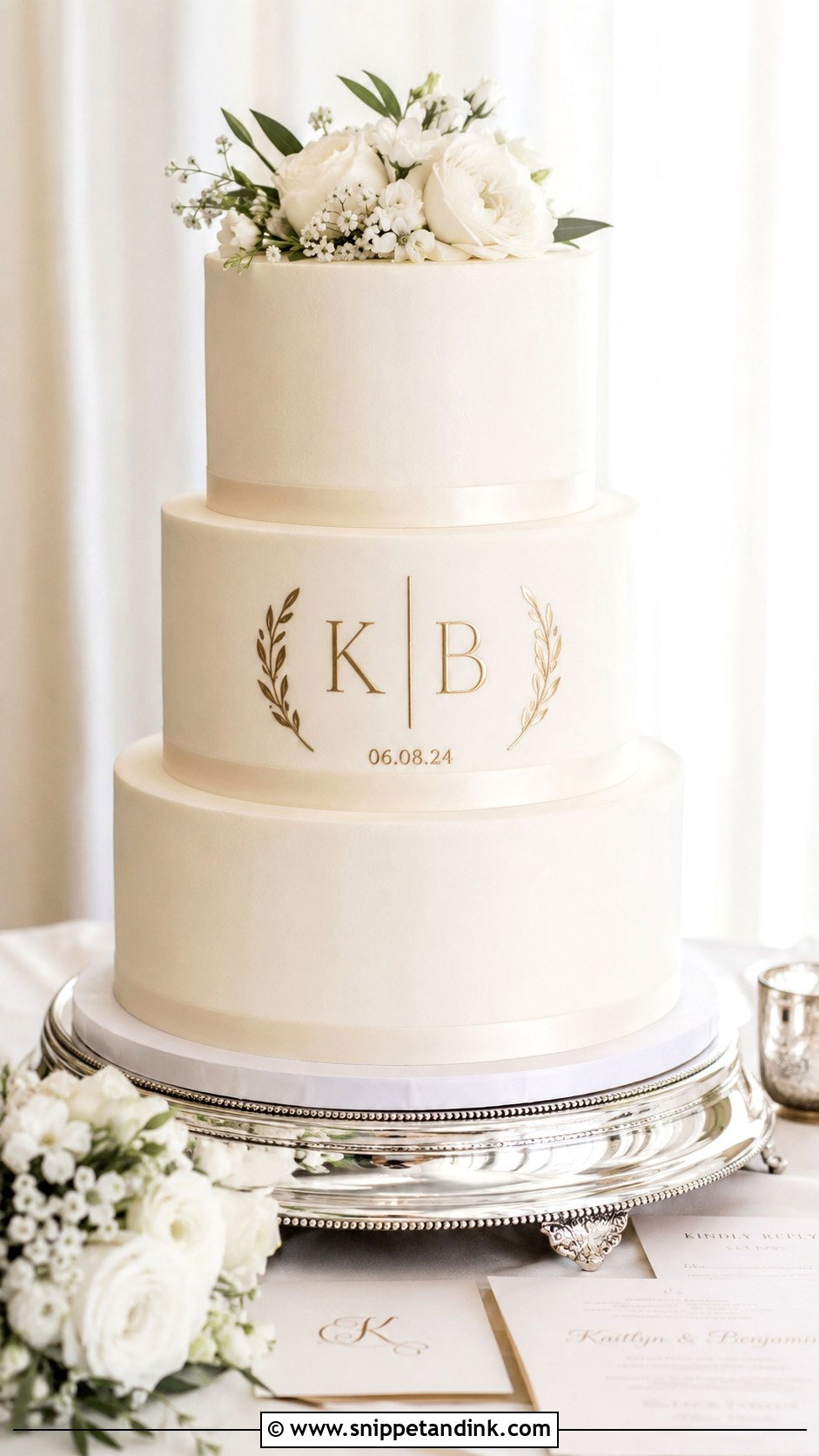 Bespoke Monogram Wedding Cake - Snippet and Ink - 35 Bespoke Wedding Cake Ideas