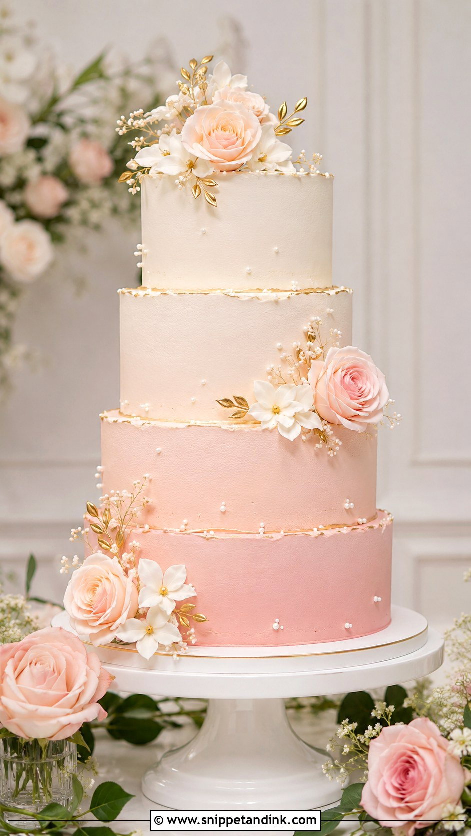 Bespoke Ombre Wedding Cake - Snippet and Ink - 35 Bespoke Wedding Cake Ideas