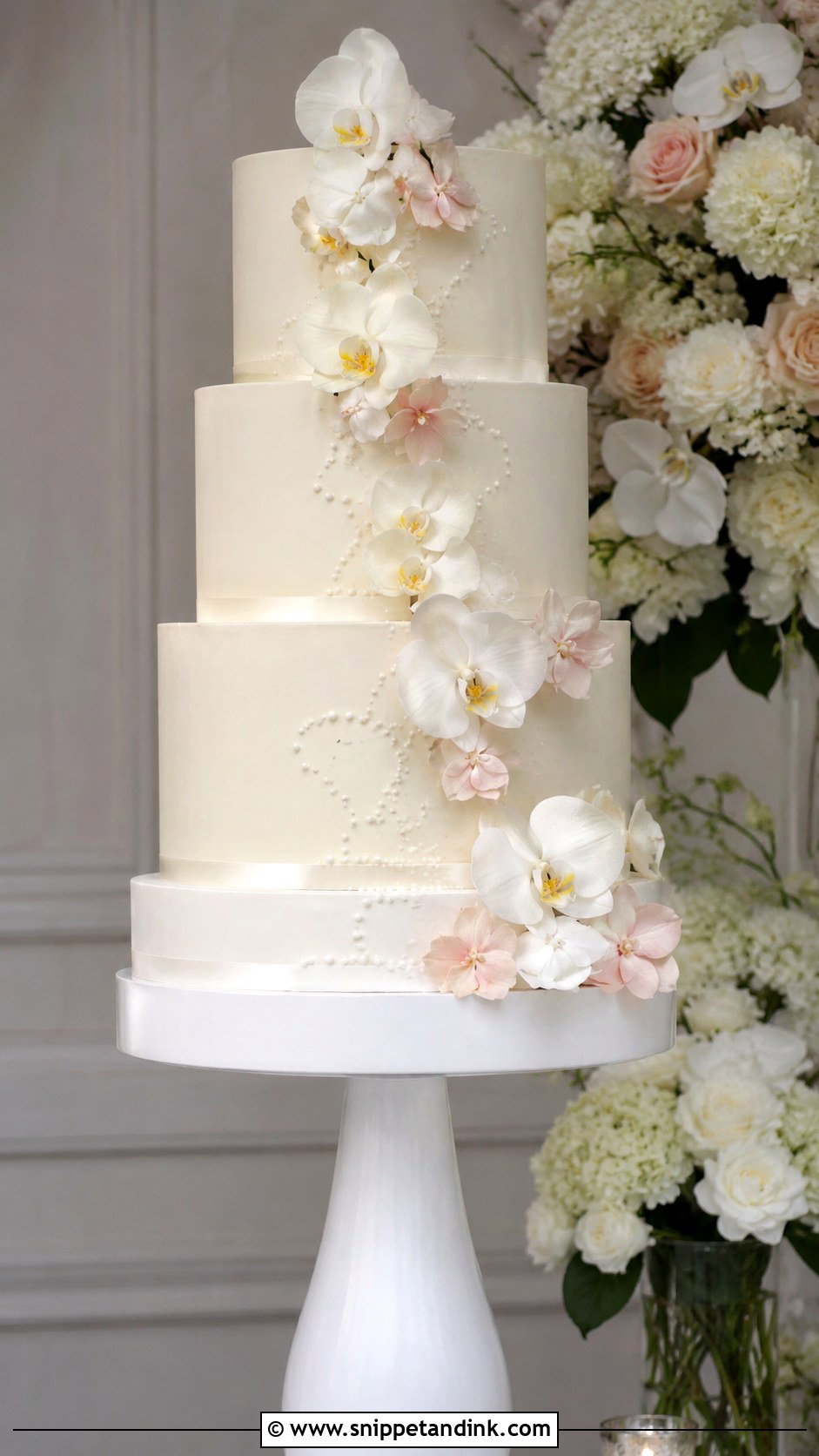 Bespoke Orchid Wedding Cake - Snippet and Ink - 35 Bespoke Wedding Cake Ideas
