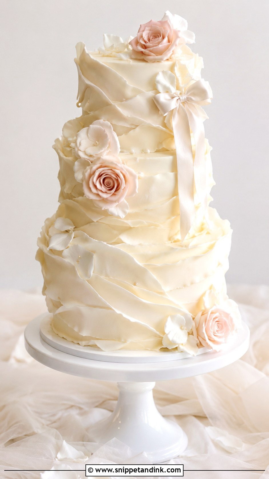 Bespoke Ruffle Wedding Cake - Snippet and Ink - 35 Bespoke Wedding Cake Ideas