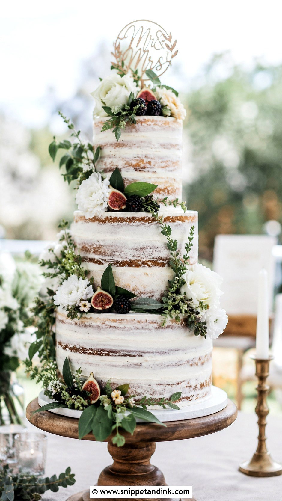 Bespoke Rustic Wedding Cake - Snippet and Ink - 35 Bespoke Wedding Cake Ideas