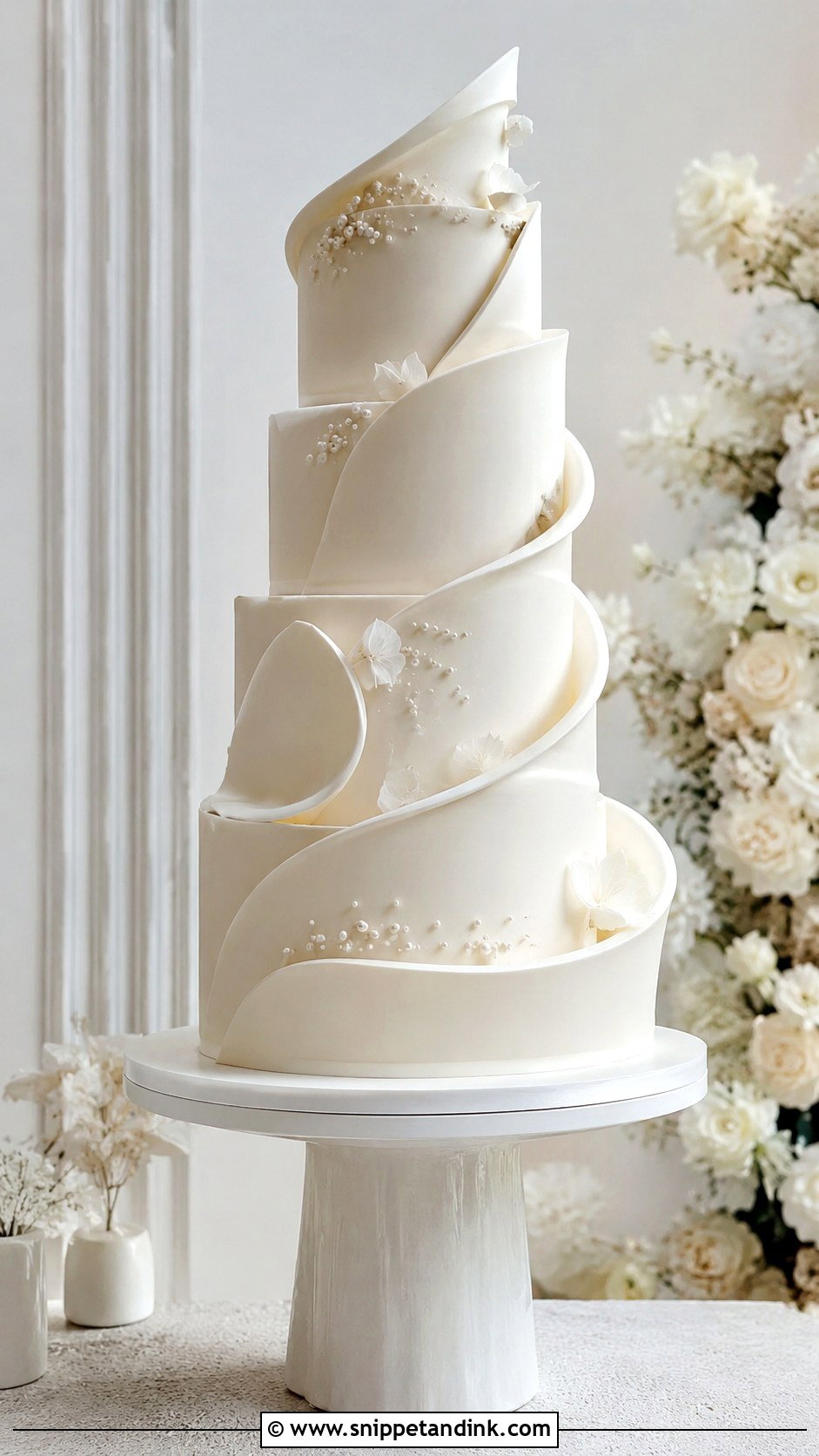 Bespoke Sculptural Wedding Cake - Snippet and Ink - 35 Bespoke Wedding Cake Ideas