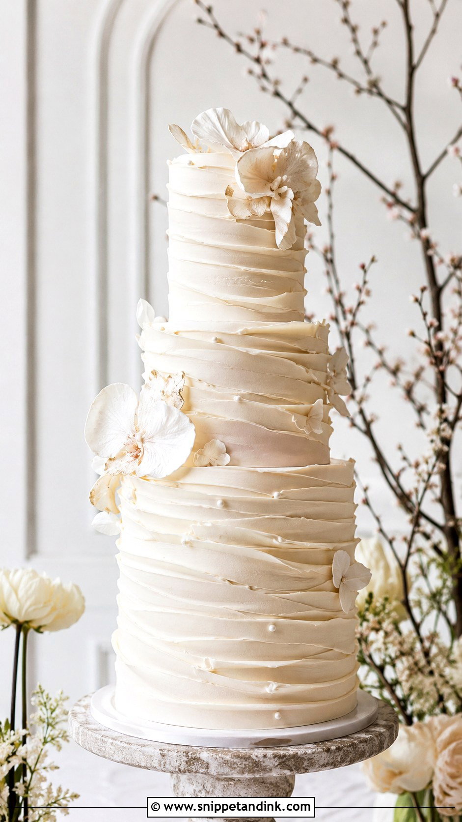 Bespoke Textured Wedding Cake - Snippet and Ink - 35 Bespoke Wedding Cake Ideas