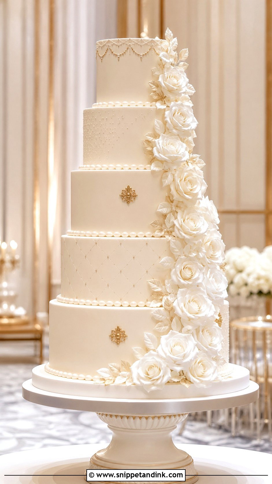 Bespoke Tiered Wedding Cake - Snippet and Ink - 35 Bespoke Wedding Cake Ideas