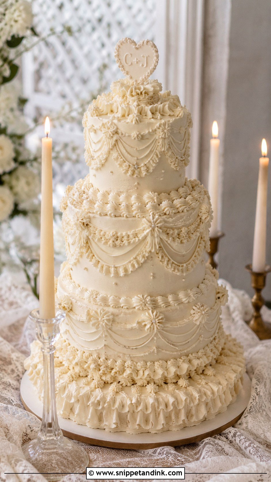 Bespoke Vintage Wedding Cake - Snippet and Ink - 35 Bespoke Wedding Cake Ideas