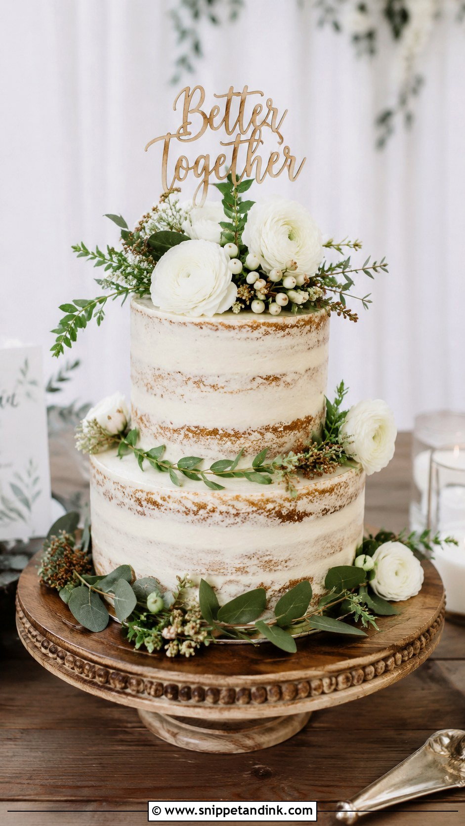 Better Together Wedding Cake - Snippet and Ink - 20 Quote Cake Ideas for Wedding