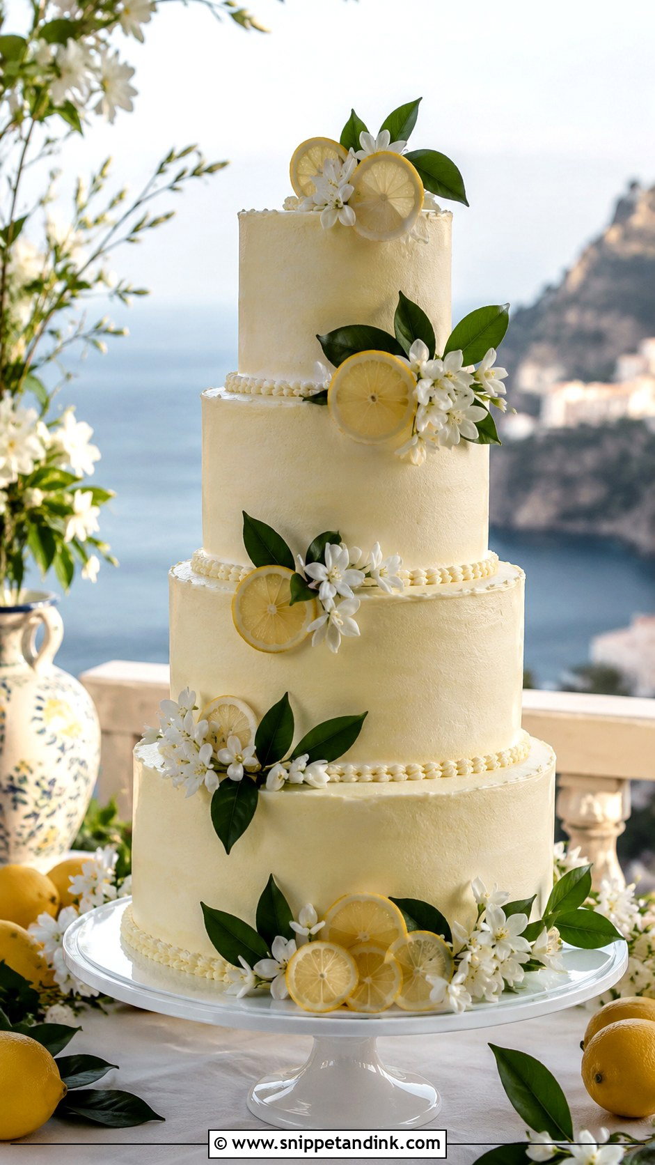 Big Amalfi Lemon Wedding Cake - Snippet and Ink - 30 Big Italian Wedding Cake Ideas