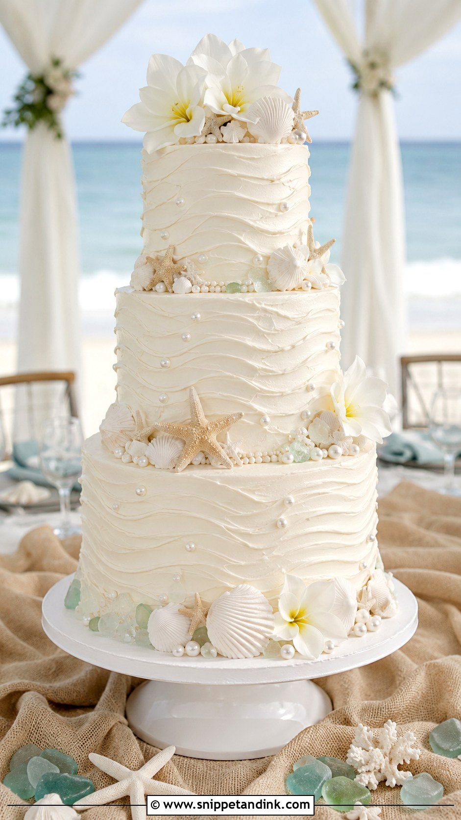 Big Beach Wedding Cake - Snippet and Ink - 20 Big Wedding Cakes
