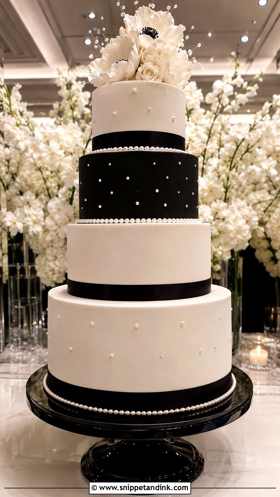 Big Black And White Wedding Cake - Snippet and Ink - 20 Big Wedding Cakes