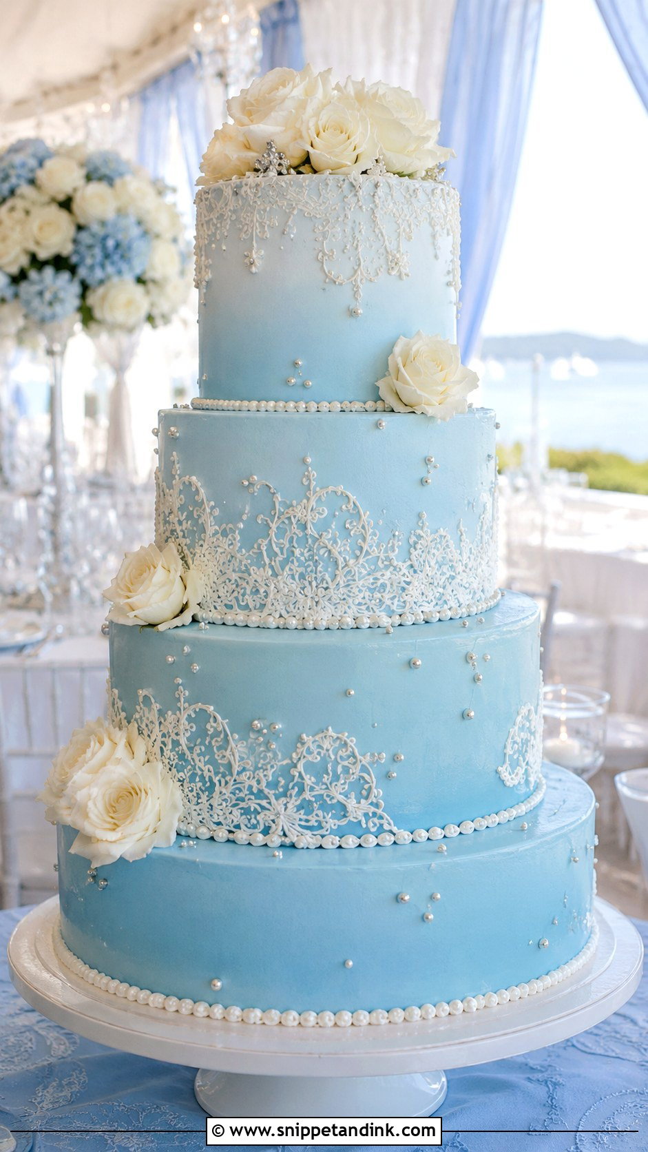 Big Blue Wedding Cake - Snippet and Ink - 20 Big Wedding Cakes
