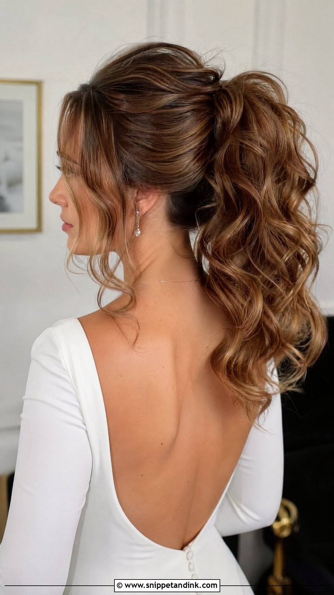 Big Curls Ponytail Wedding Hair - Snippet and Ink - 20 Big Curls Wedding Hair