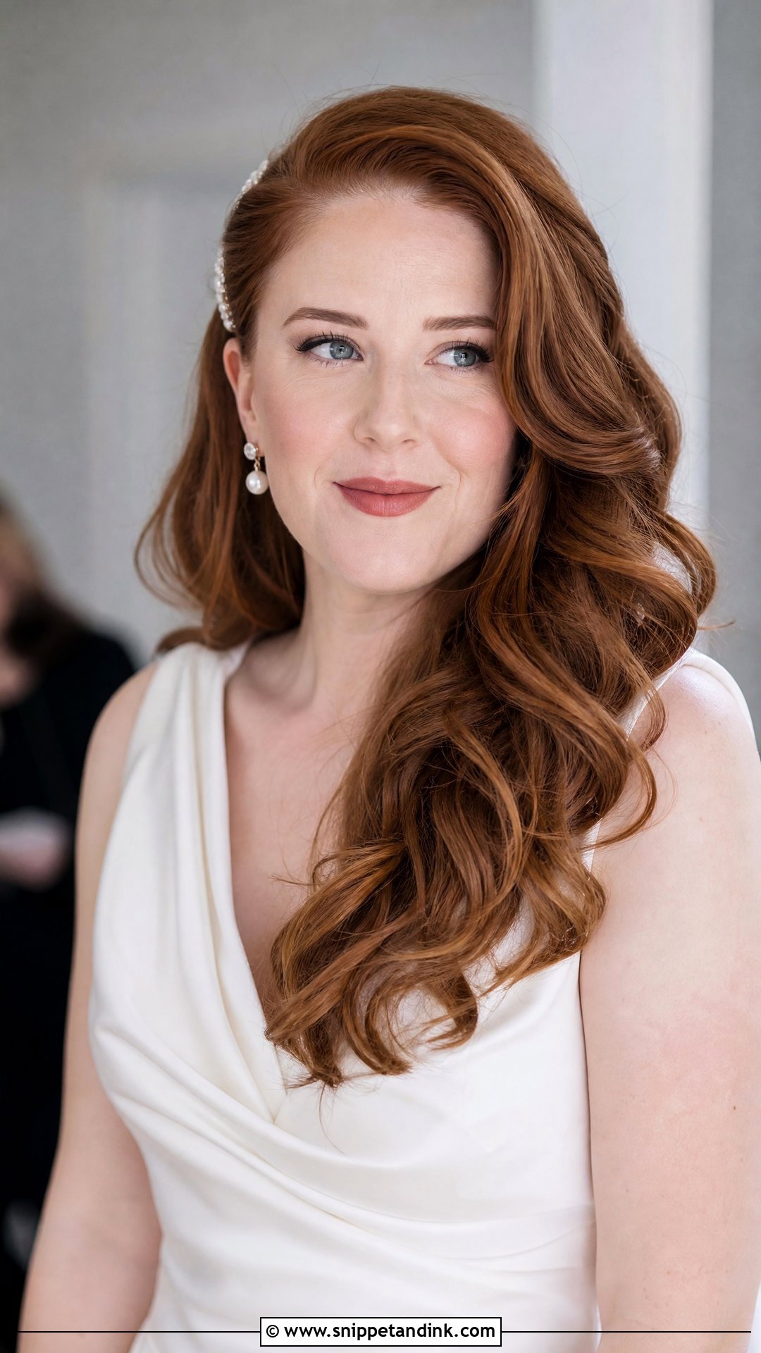 Big Curls With Deep Side Part Wedding Hair - Snippet and Ink - 20 Big Curls Wedding Hair
