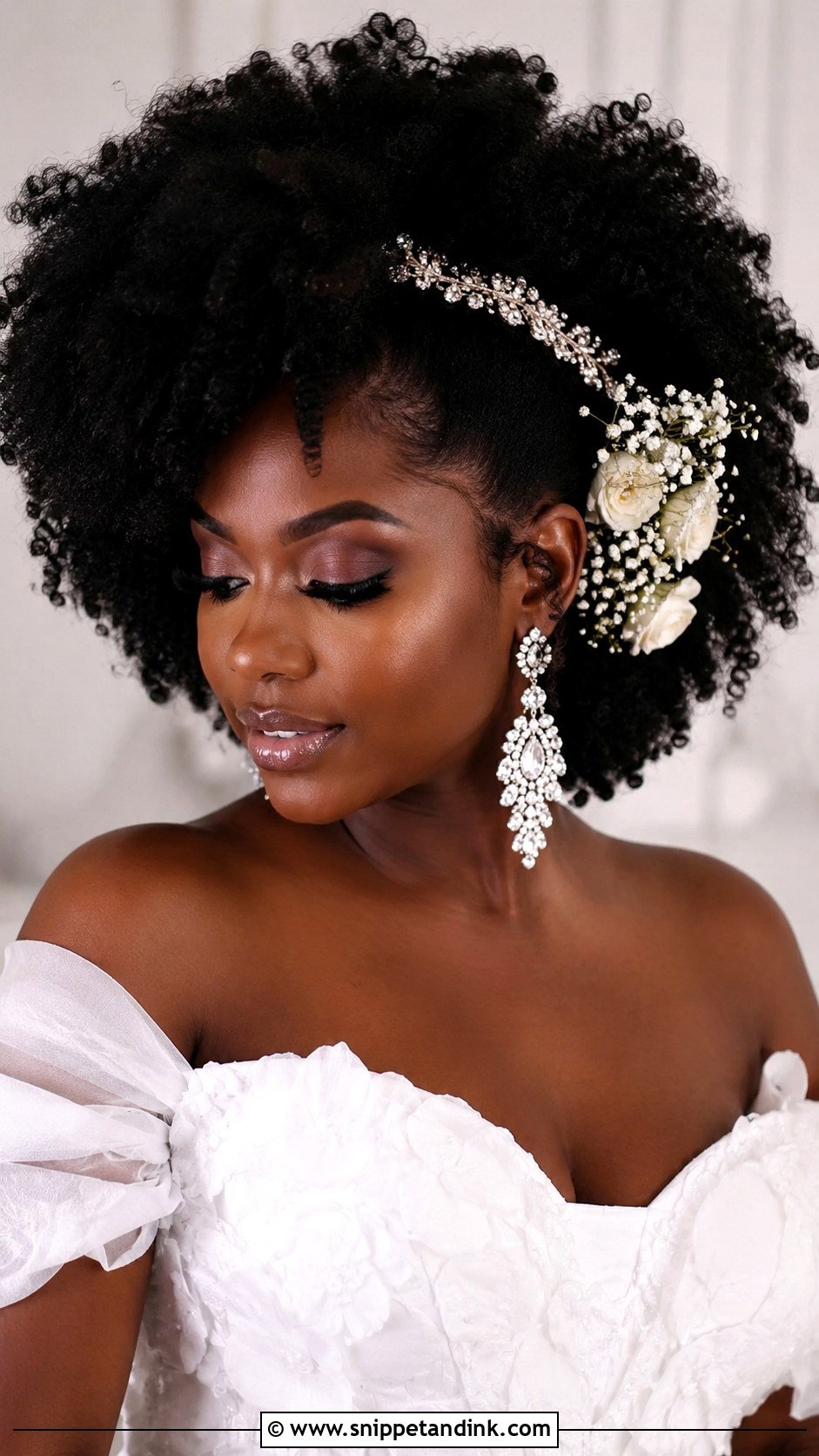 Big Curly Afro With Accessories - Snippet and Ink - 25 Bridal Hair Styles for Black Women