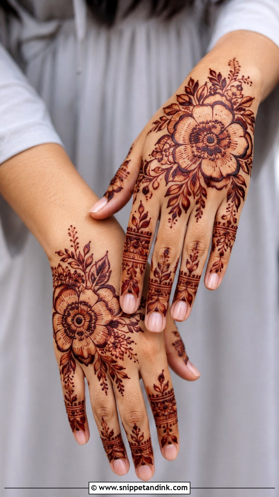 Big Flower Mehndi Design - Snippet and Ink - 35 Flower Mehndi Designs
