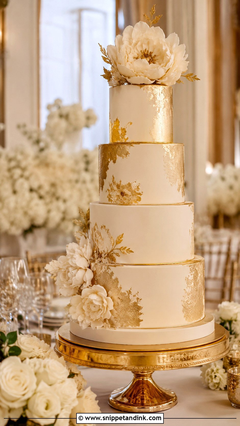 Big Gold Wedding Cake - Snippet and Ink - 20 Big Wedding Cakes