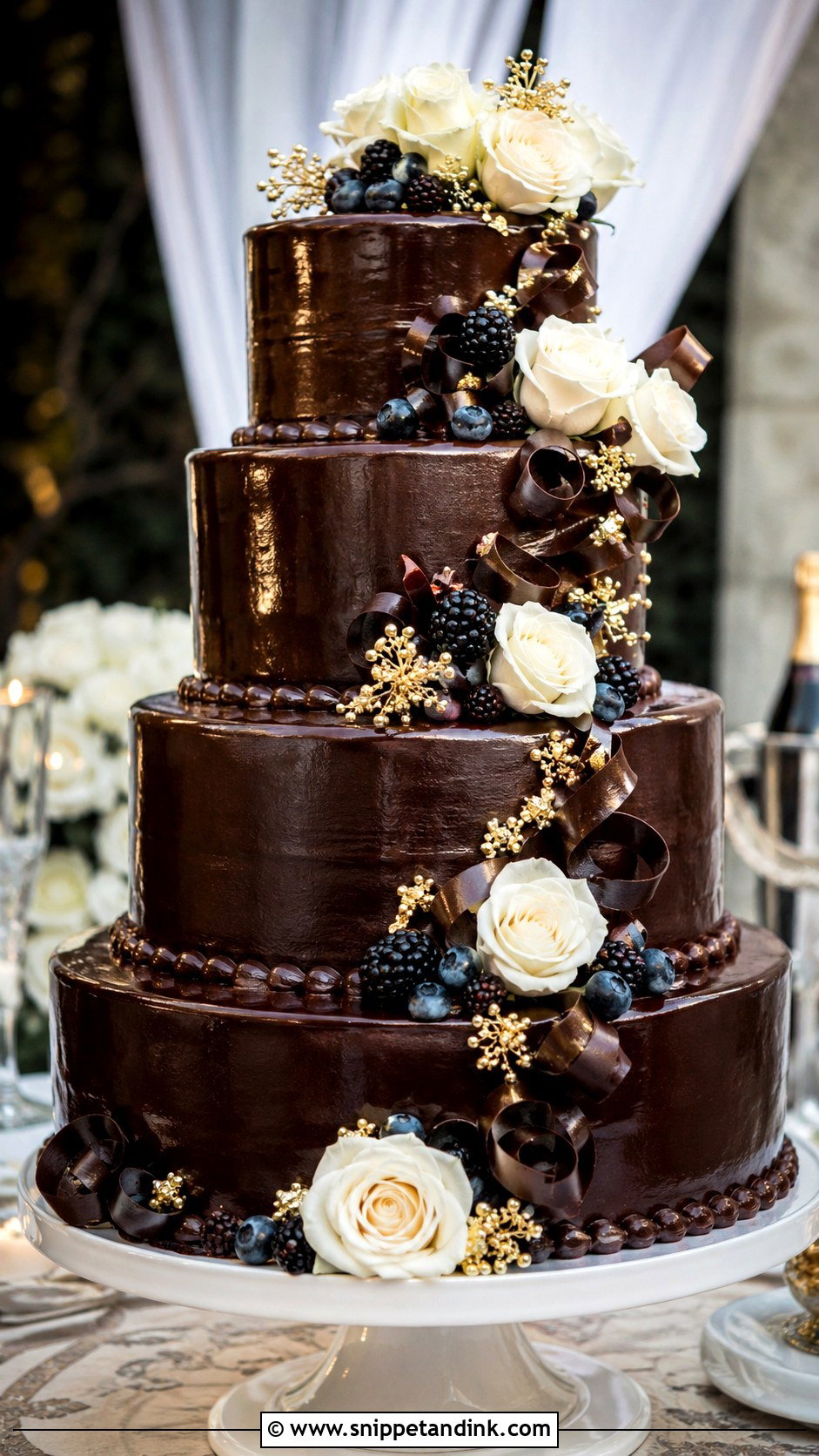 Big Italian Chocolate Wedding Cake - Snippet and Ink - 30 Big Italian Wedding Cake Ideas