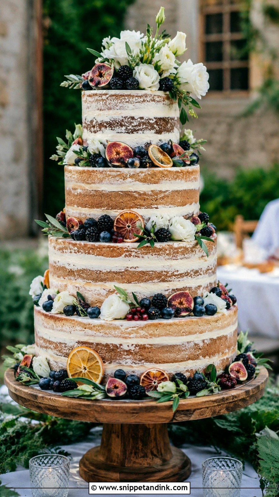 Big Italian Naked Wedding Cake - Snippet and Ink - 30 Big Italian Wedding Cake Ideas