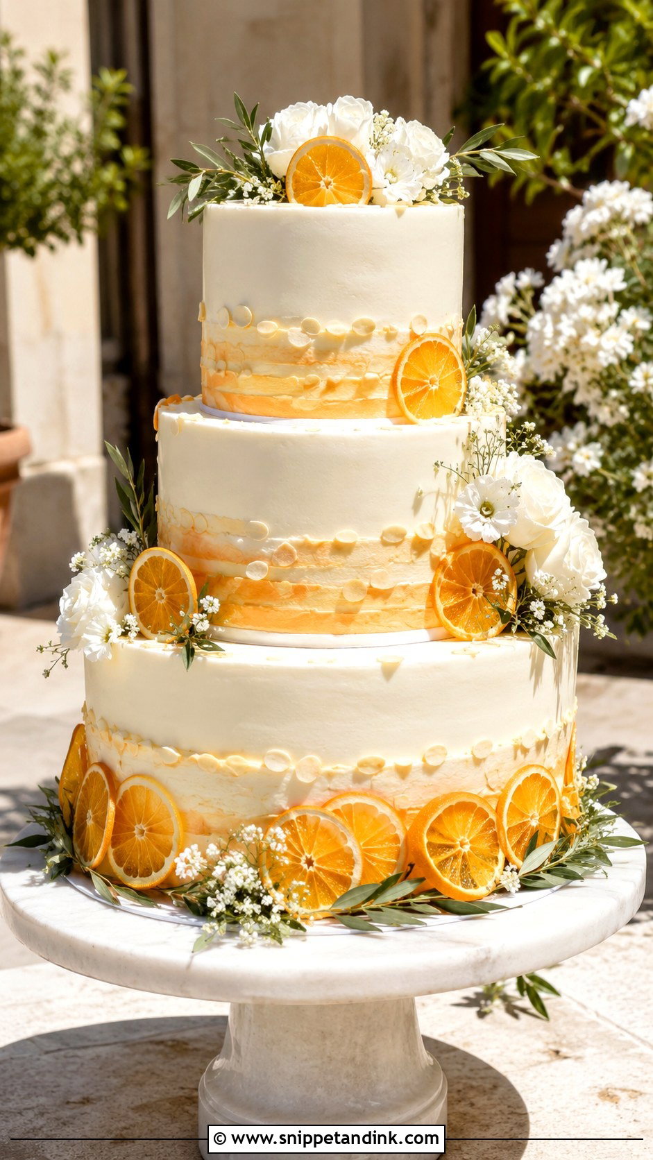 Big Italian Orange Almond Wedding Cake - Snippet and Ink - 30 Big Italian Wedding Cake Ideas