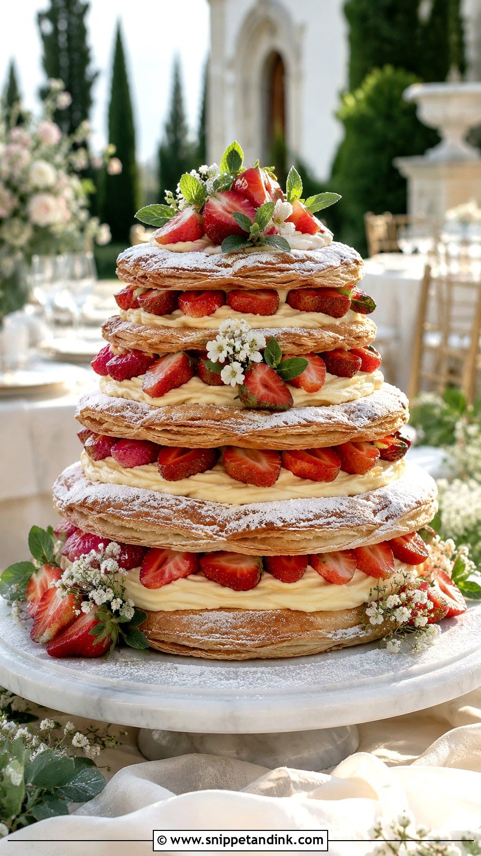 Big Italian Strawberry Millefoglie Wedding Cake - Snippet and Ink - 30 Big Italian Wedding Cake Ideas