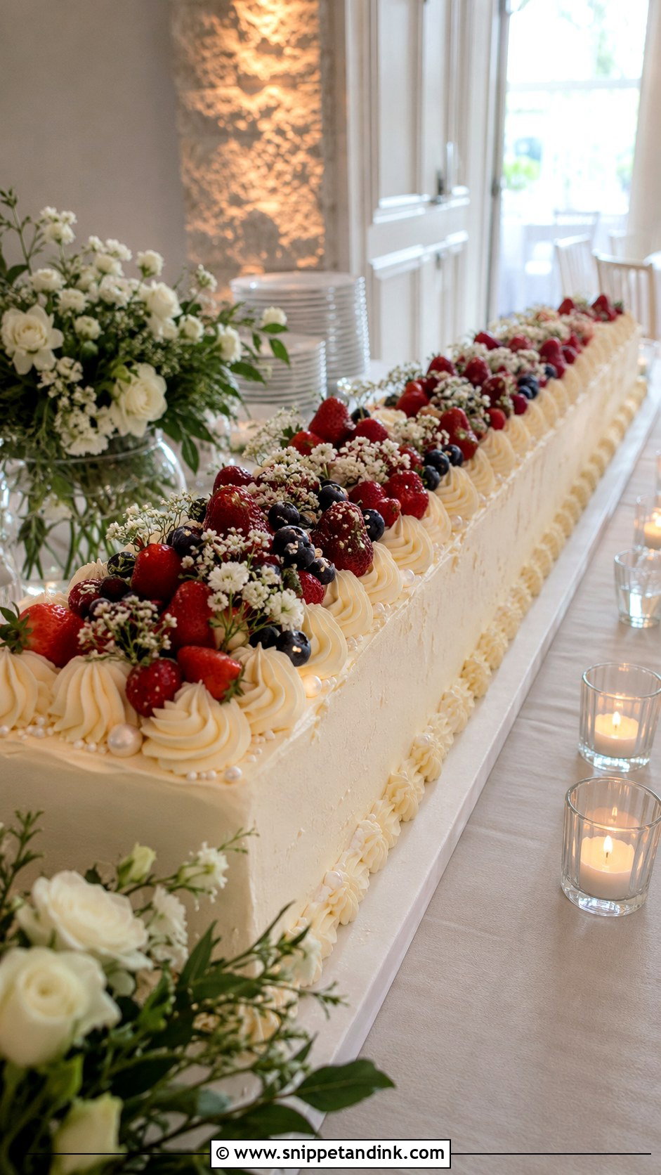Big Long Wedding Cake - Snippet and Ink - 20 Big Wedding Cakes