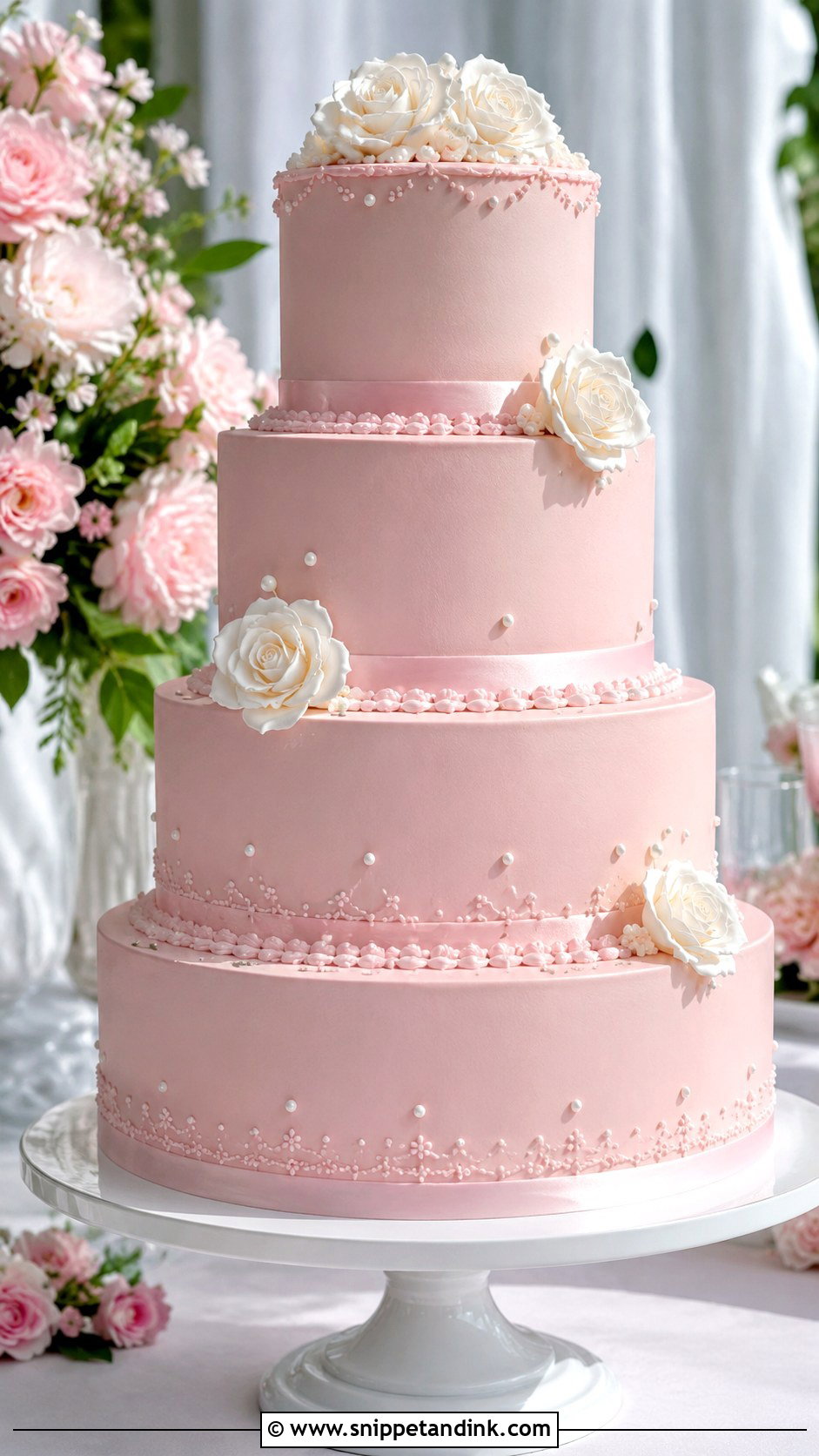 Big Pink Wedding Cake - Snippet and Ink - 20 Big Wedding Cakes