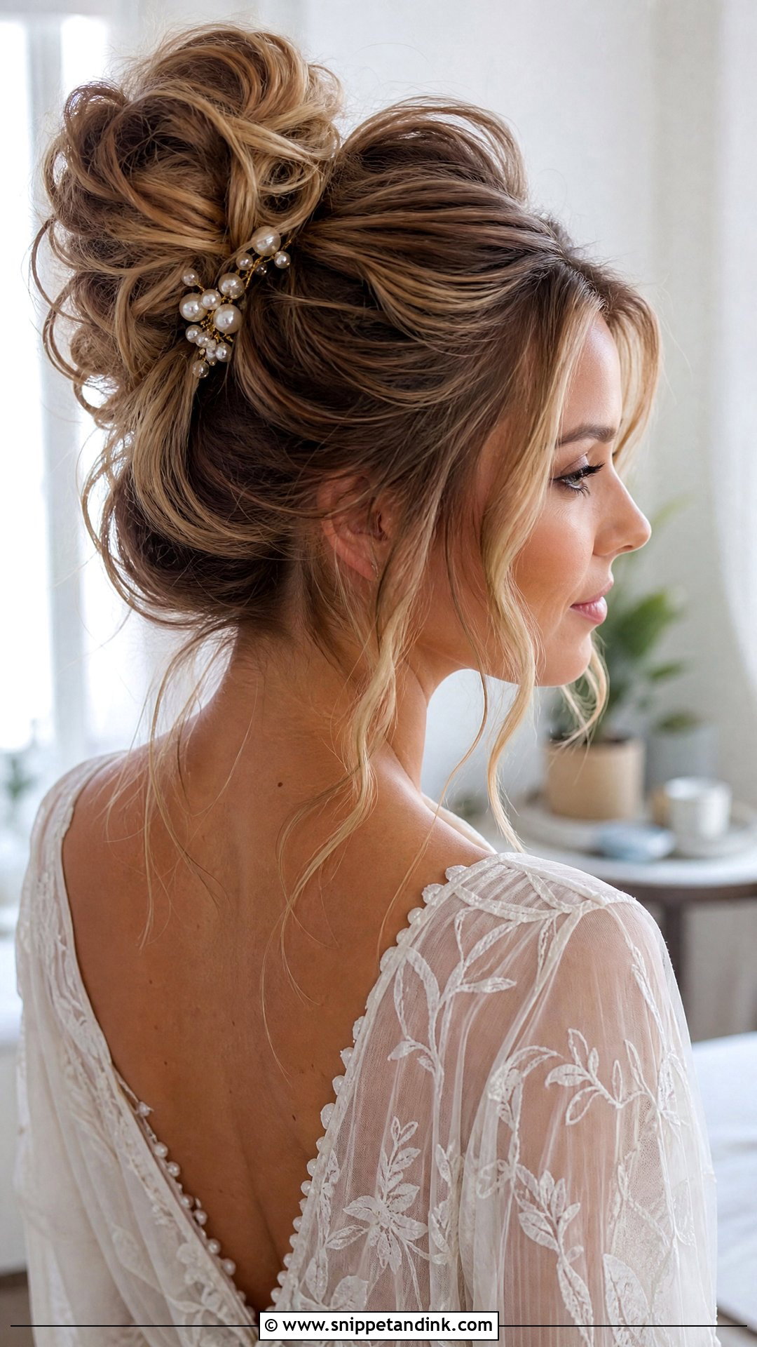Big Textured Messy Bun - Snippet and Ink - 20 Big Bridal Hair Ideas