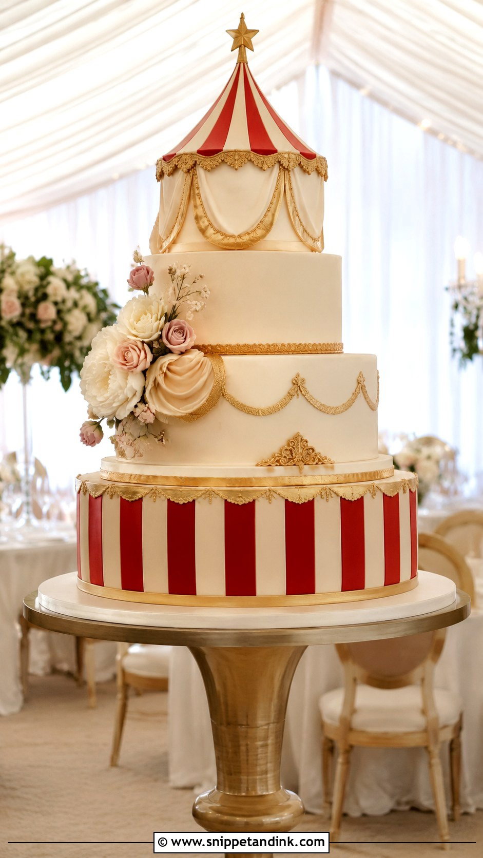 Big Top Wedding Cake - Snippet and Ink - 20 Circus Wedding Cake Ideas