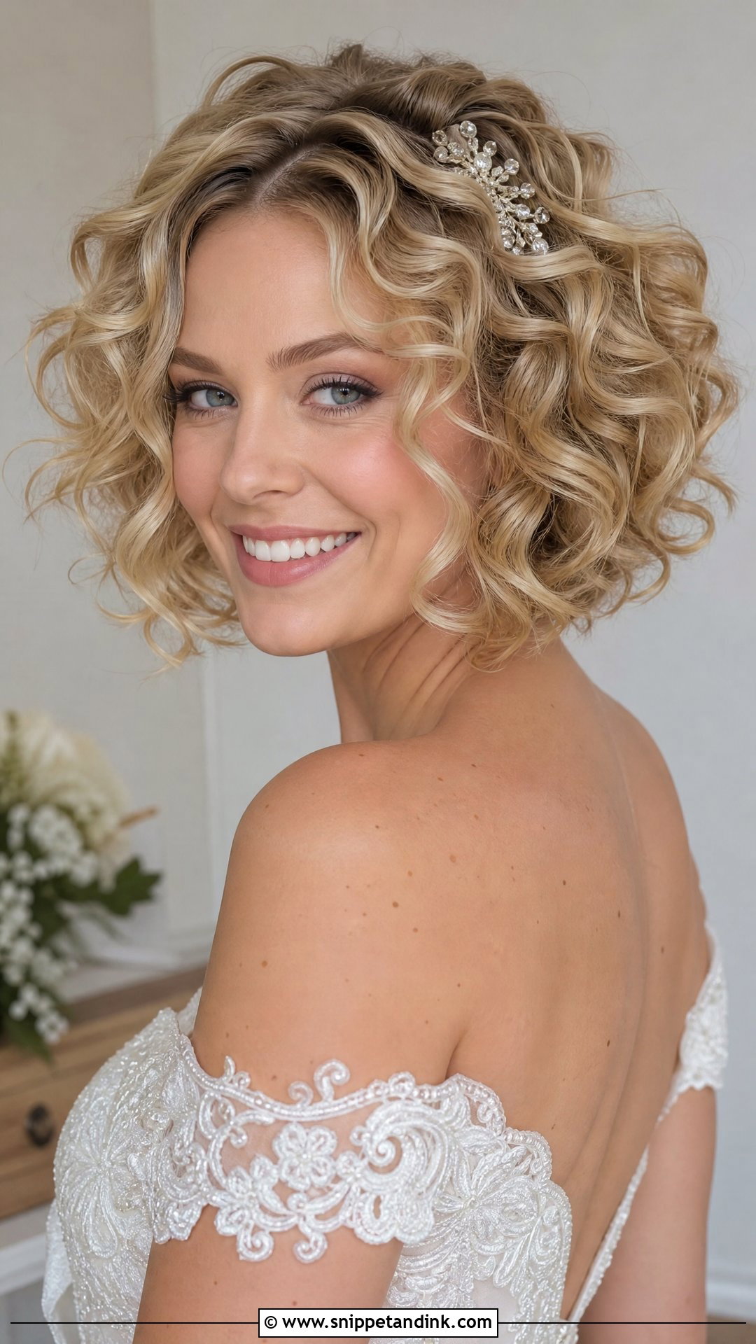 Big Voluminous Curls for Short Hair - Snippet and Ink - 20 Bridal Curls Down