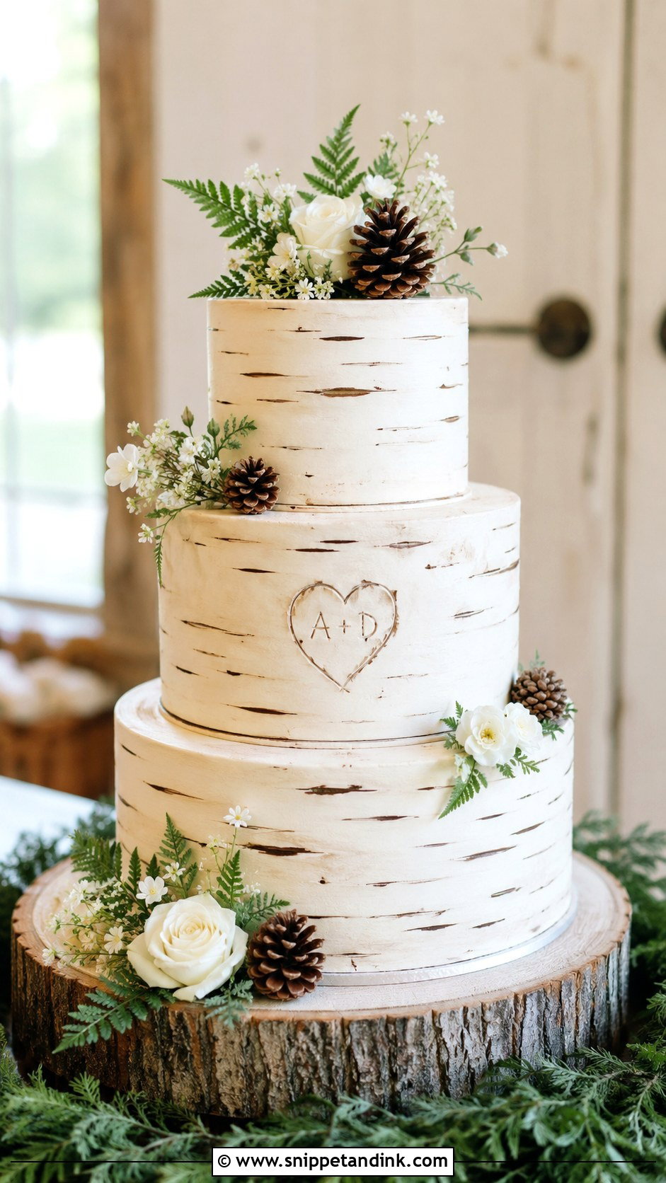 Birch Tree Wedding Cake - Snippet and Ink - 20 Woodlands Cake Ideas for Wedding