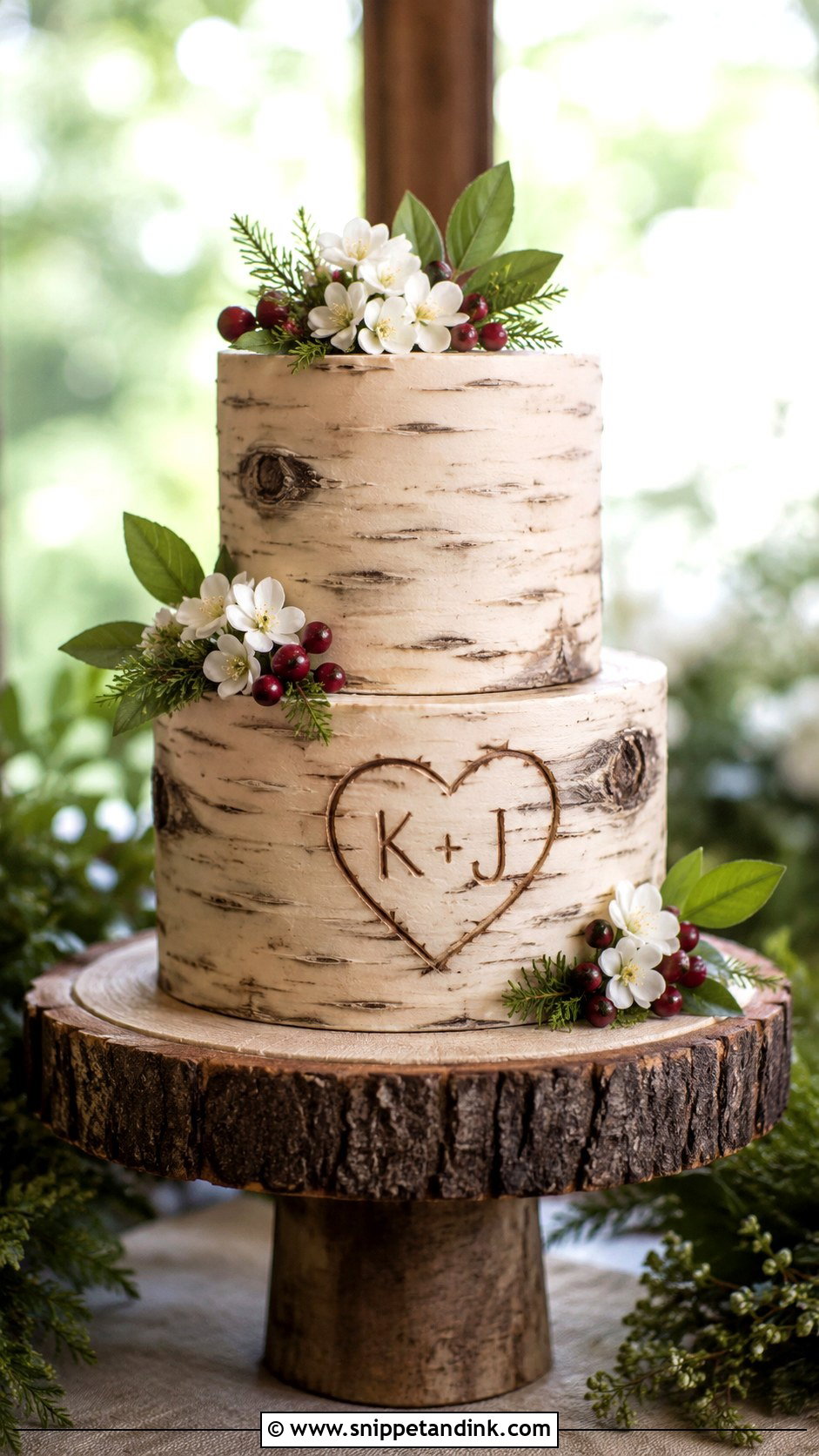 Birch Tree Wedding Cake - Snippet and Ink - 20 Forest Inspired Wedding Cake Ideas