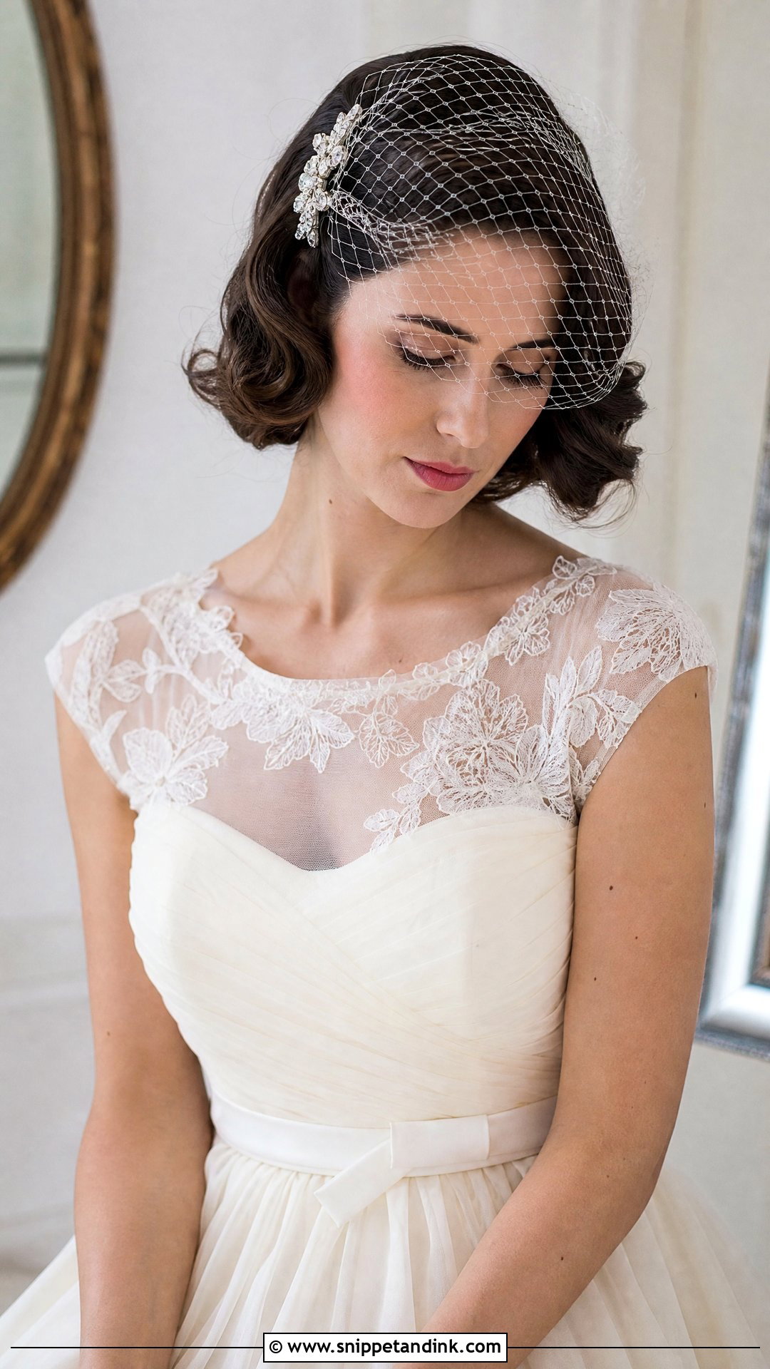 Birdcage Veil Short Hair - Snippet and Ink - 15 Hair Accessories for Women Wedding Ideas