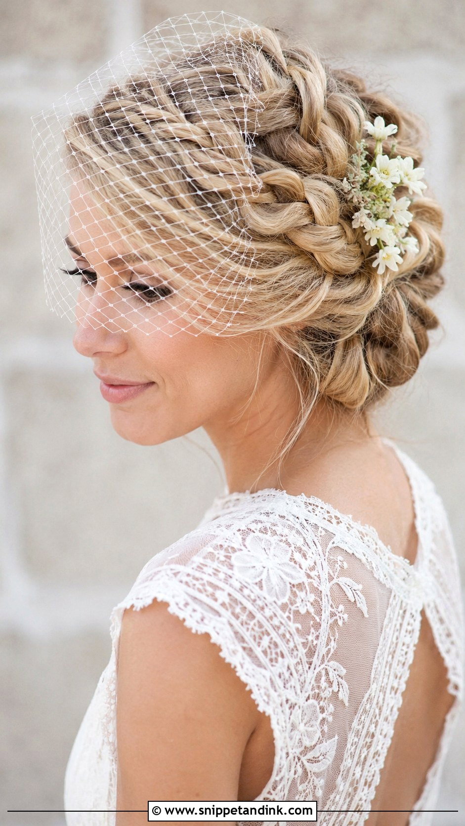 Birdcage Veil With Braided Updo - Snippet and Ink - 20 Birdcage Veil Hairstyle Ideas