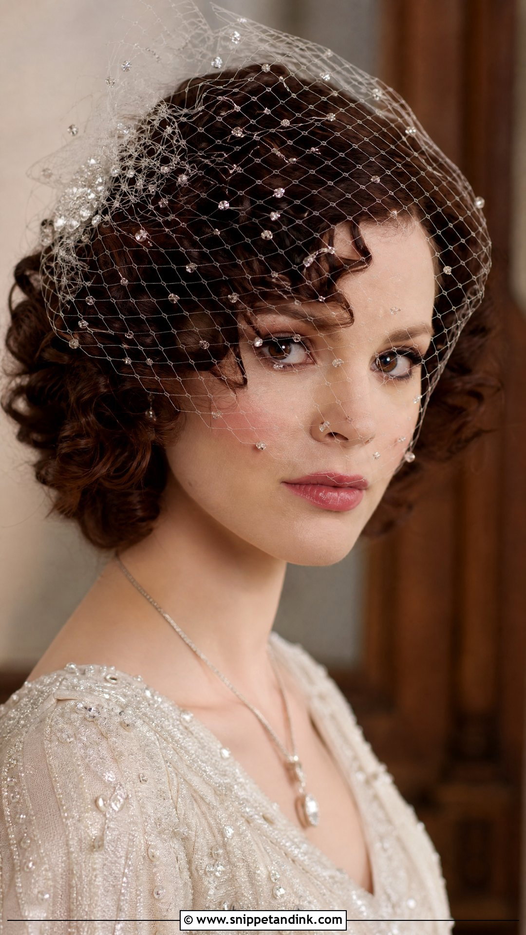 Birdcage Veil With Short Curls - Snippet and Ink - 20 Short Hair Bridal Styles