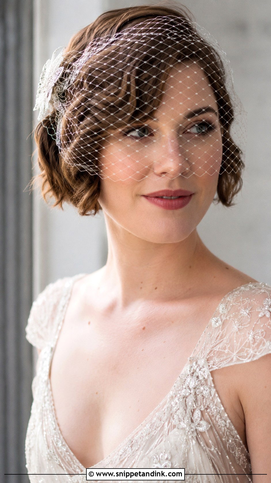 Birdcage Veil With Short Wavy Hair - Snippet and Ink - 20 Birdcage Veil Hairstyle Ideas