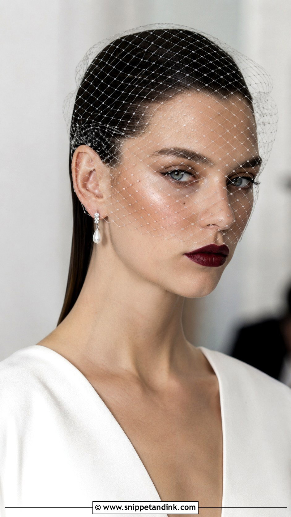 Birdcage Veil With Slicked Back Hair - Snippet and Ink - 20 Birdcage Veil Hairstyle Ideas
