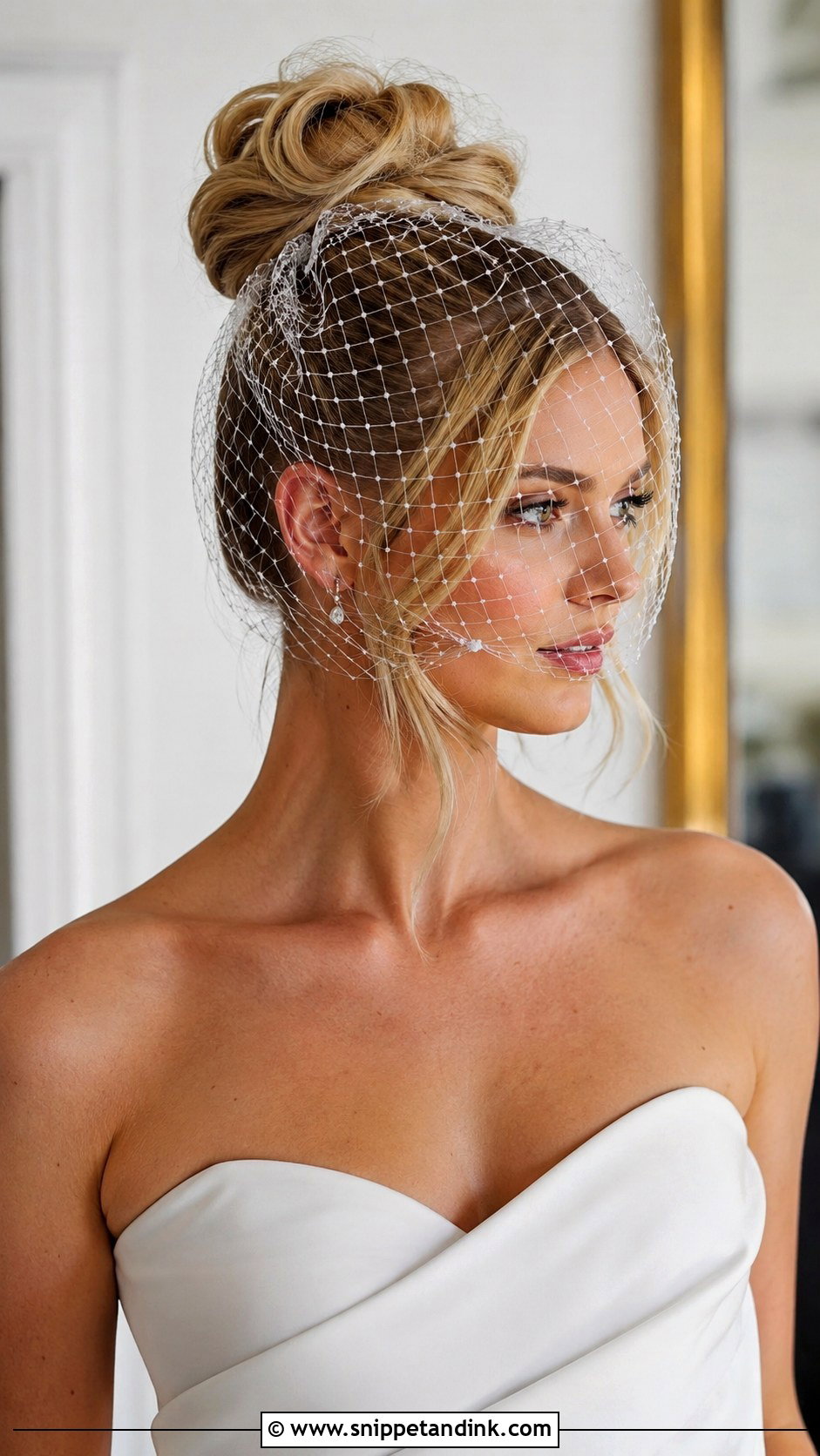 Birdcage Veil With Top Knot - Snippet and Ink - 20 Birdcage Veil Hairstyle Ideas