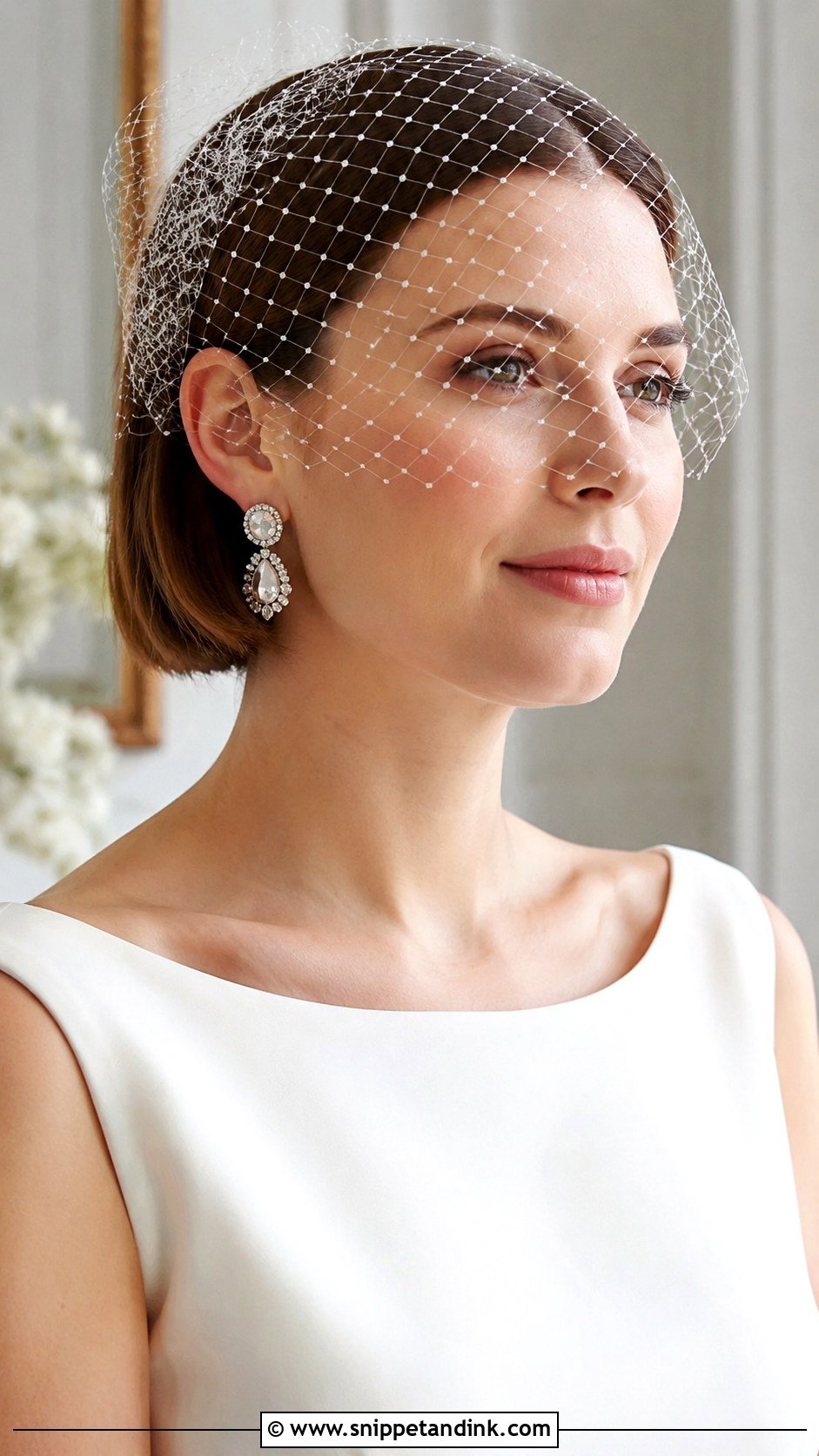 Birdcage Veil With Tucked Bob - Snippet and Ink - 20 Birdcage Veil Hairstyle Ideas