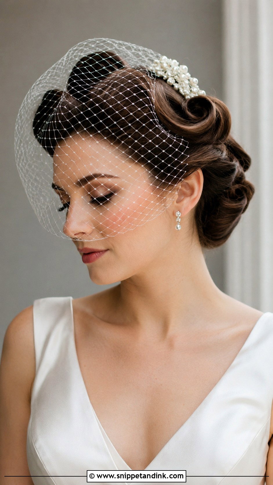 Birdcage Veil With Vintage Updo - Snippet and Ink - 20 Birdcage Veil Hairstyle Ideas