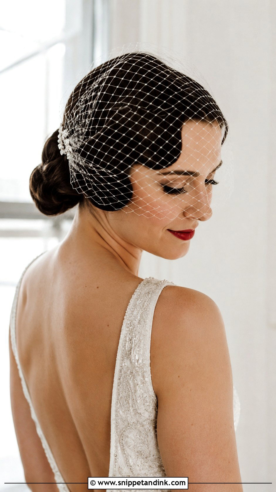 Birdcage Veil for Vintage Look - Snippet and Ink - 25 Hair Pieces for Wedding