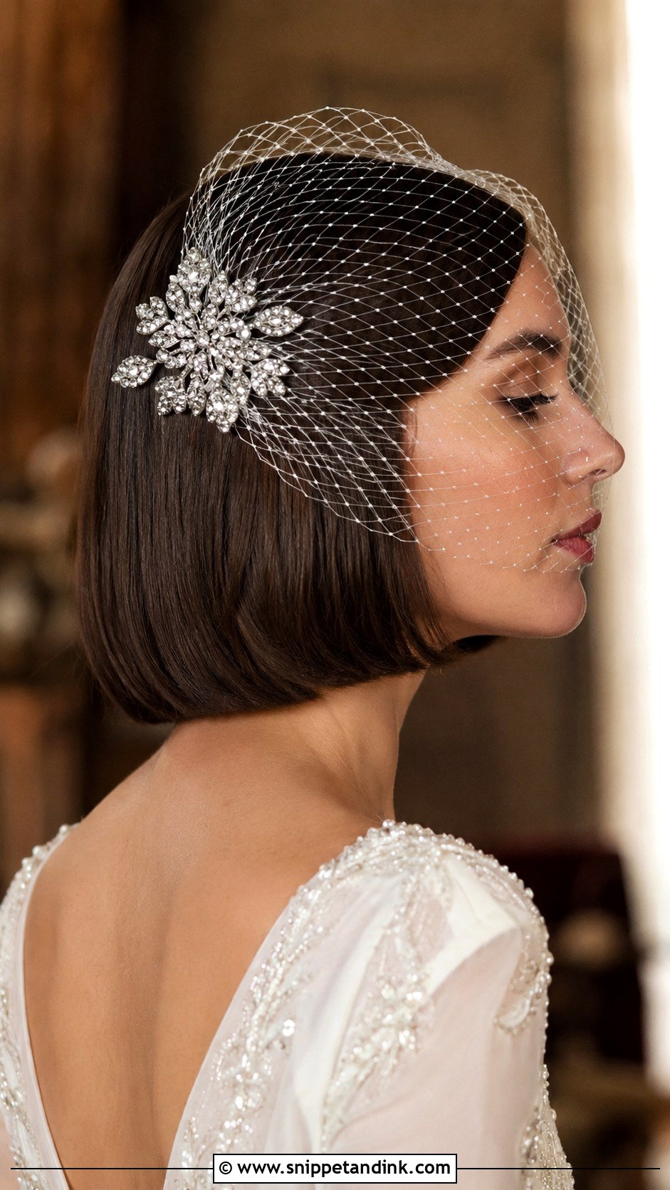 Birdcage Veil with Hair Jewelry - Snippet and Ink - 20 Wedding Hair Jewelry Ideas