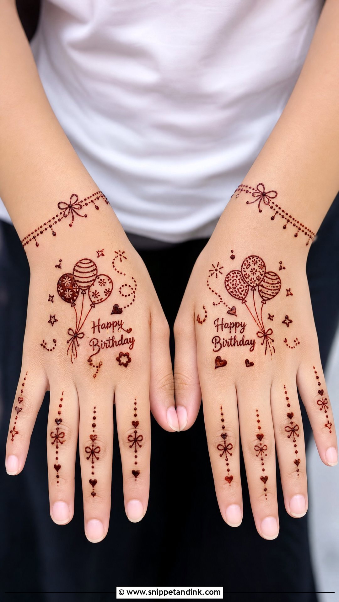 Birthday Kids Mehndi Design - Snippet and Ink - 25 Small Kids Mehndi Designs