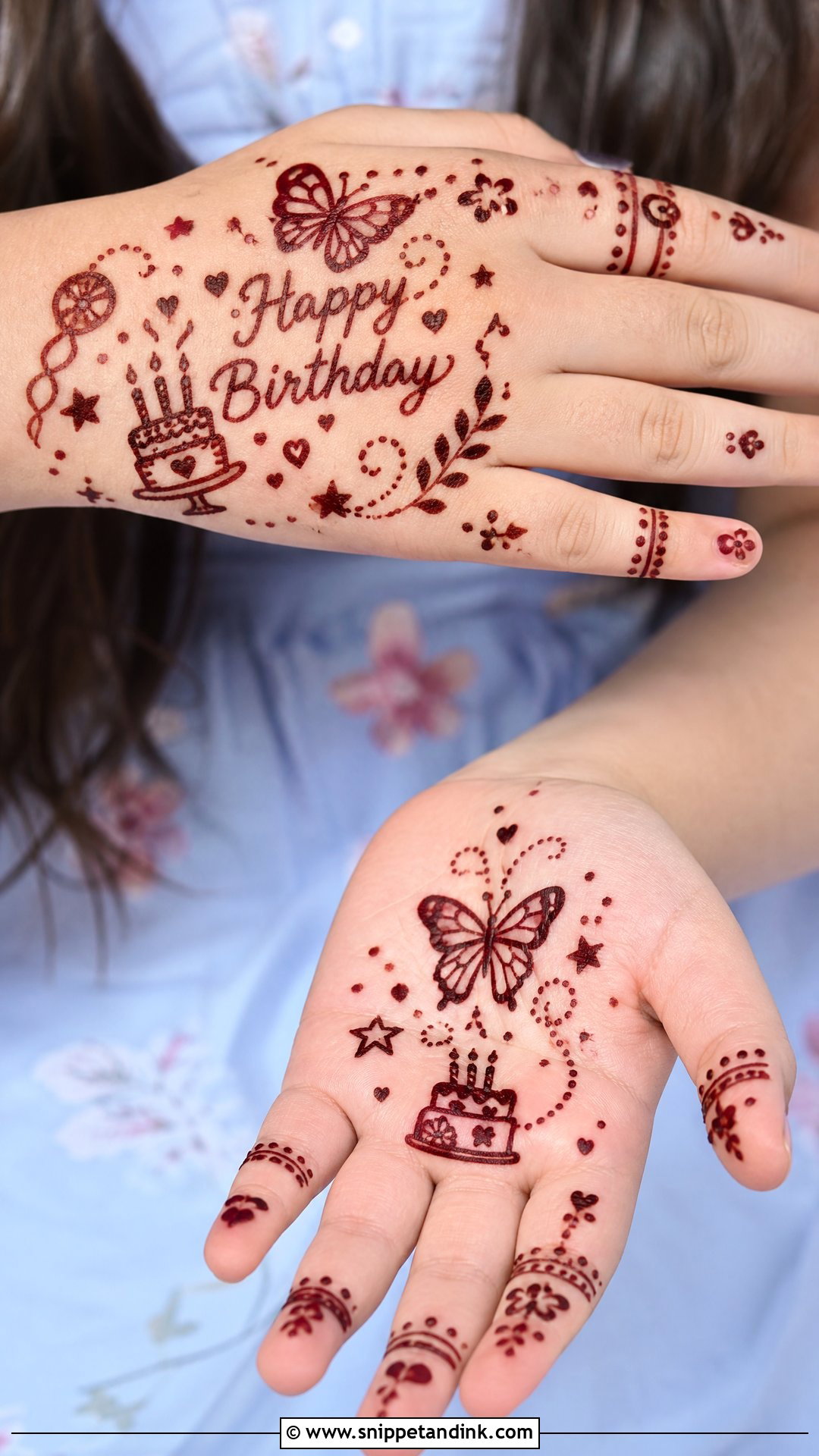 Birthday Mehndi Design for Children - Snippet and Ink - 30 Mehndi Designs for Children