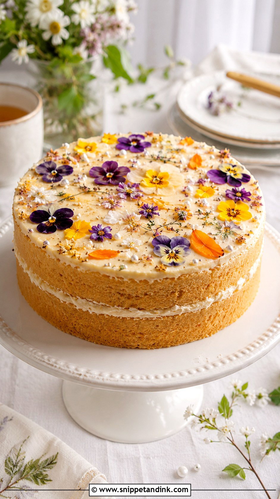 Biscuit Wedding Cake With Edible Flowers - Snippet and Ink - 20 Biscuit Cake Decoration Ideas for Wedding