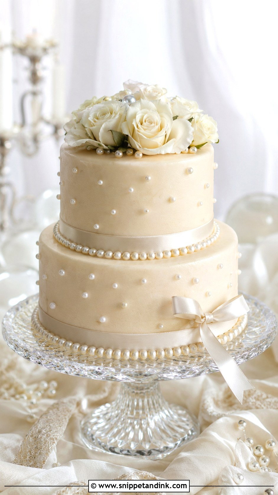 Biscuit Wedding Cake With Pearls - Snippet and Ink - 20 Biscuit Cake Decoration Ideas for Wedding
