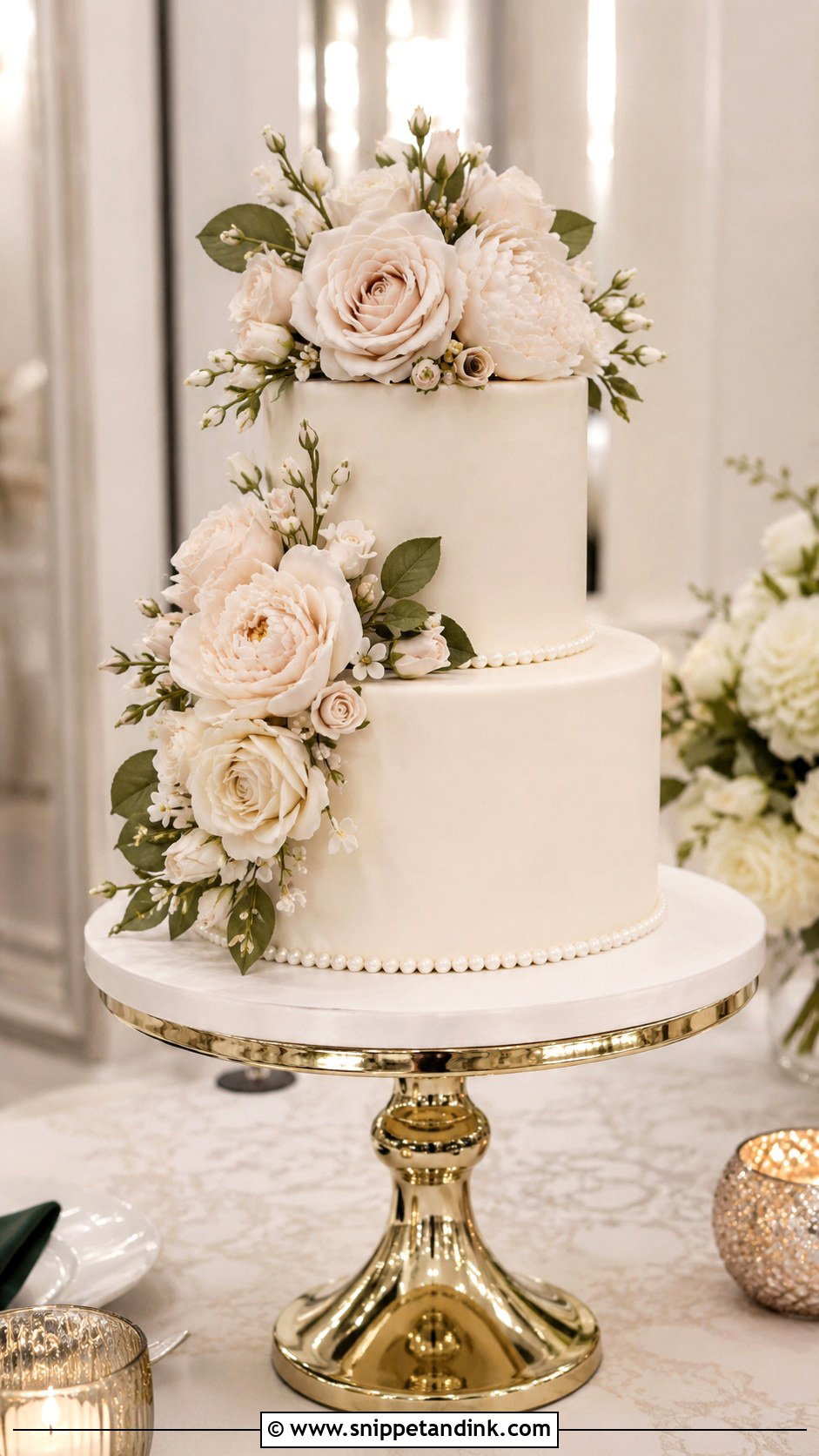 Biscuit Wedding Cake With Sugar Flowers - Snippet and Ink - 20 Biscuit Cake Decoration Ideas for Wedding