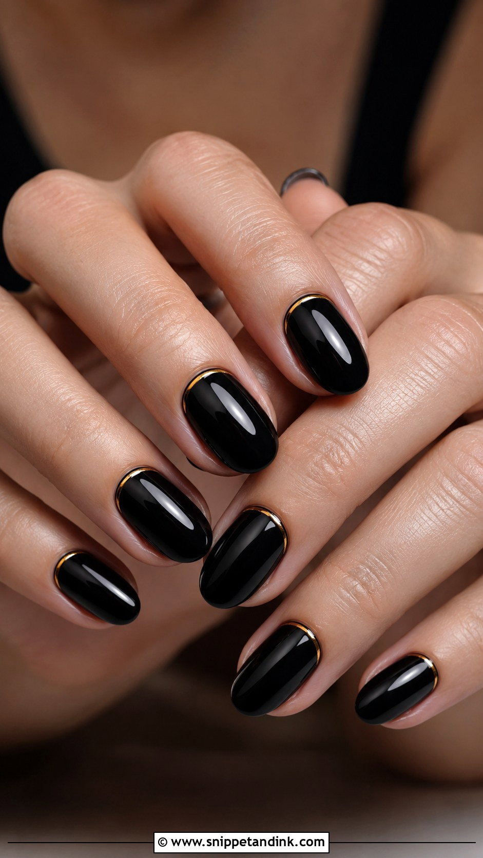 Black And Gold Cuticle Wedding Nails - Snippet and Ink - 20 Black and Gold Wedding Nails