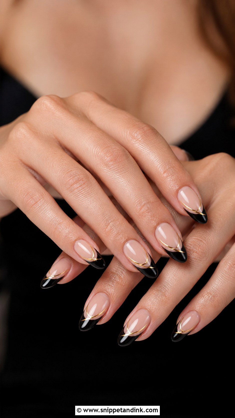 Black And Gold Wedding Nails - Snippet and Ink - 20 Black Tie Wedding Nails