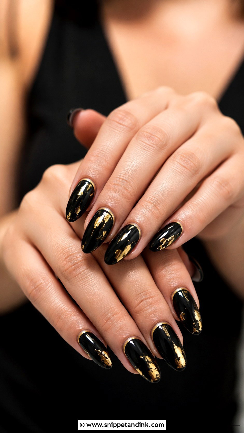 Black And Gold Wedding Nails - Snippet and Ink - 20 Black Nails for Wedding